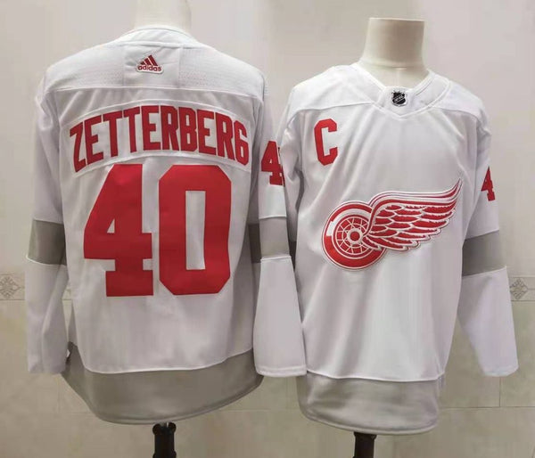 Men's Detroit Red Wings Henrik Zetterberg #40 White Breakaway Jersey