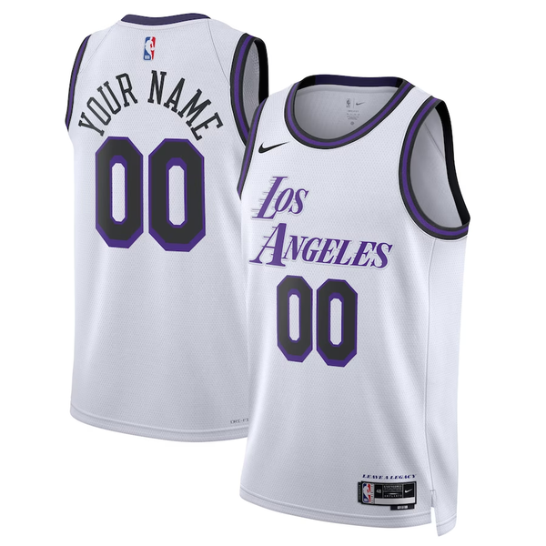 Men's Los Angeles Lakers White 2022/23 Swingman Custom Jersey - City Edition