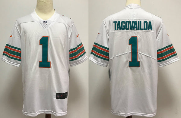 Men's Miami Dolphins Tua Tagovailoa #1 White Alternate Game Jersey