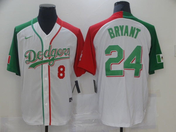 Men's Los Angeles Dodgers Kobe Bryant #8-24 White Game Player Jersey