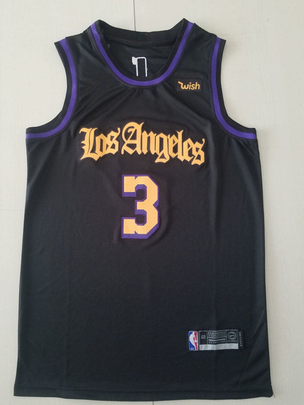 Men's Los Angeles Lakers Anthony Davis Black #3 Swingman Jersey