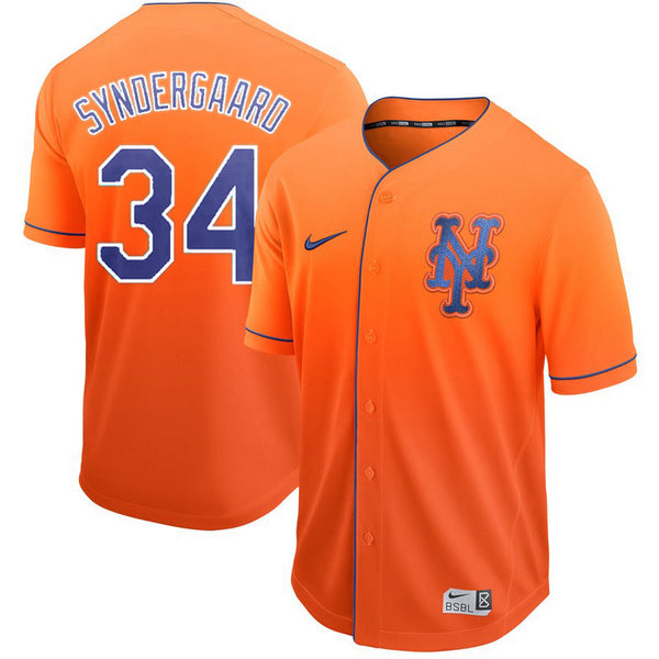 Men's New York Mets Noah Syndergaard #34 Orange Replica Player Jersey