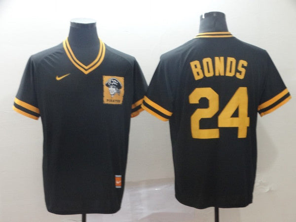 Men's Pittsburgh Pirates Barry Bonds #24 Black Stitched Jersey