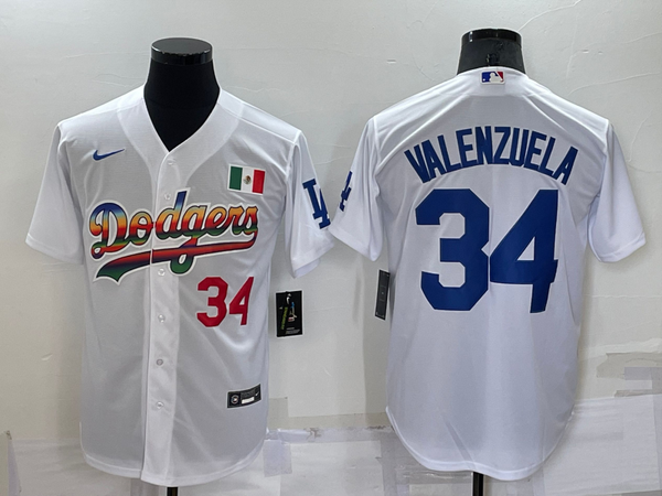 Men's Los Angeles Dodgers Fernando Valenzuela #34 White Authentic Game Jersey