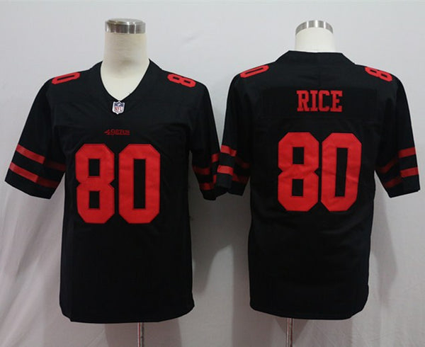 Men's San Francisco 49ers Jerry Rice #80 Black Game Player Jersey