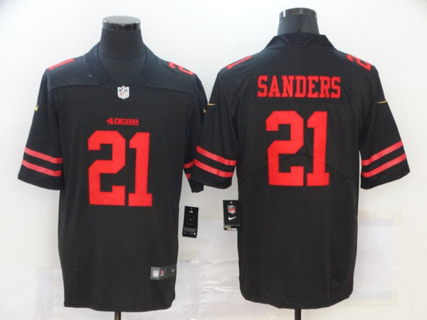 Men's San Francisco 49ers Deion Sanders #21 Black Game Jersey