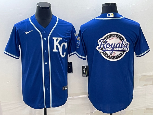 Men's Kansas City Royals Blue Alternate Replica Team Logo Jersey