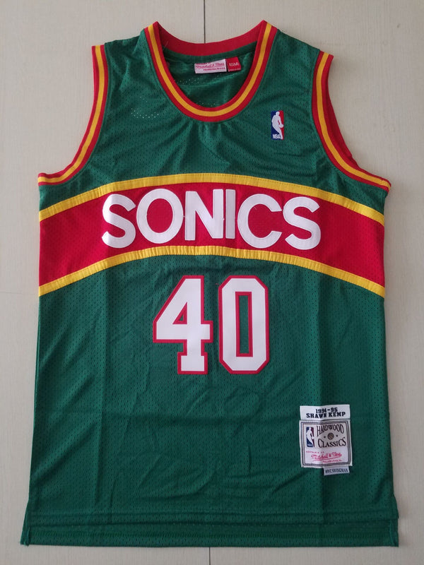 Men's Seattle Supersonics Shawn Kemp #40 Green Swingman Player Jersey