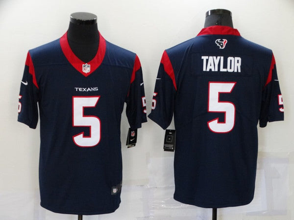 Men's Houston Texans Tyrod Taylor #5 Navy Game Jersey