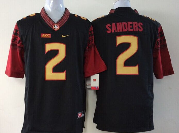 Men's Florida State Seminoles Deion Sanders #2 Black Player Jersey