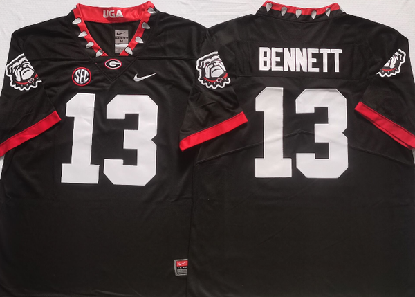 Men's Georgia Bulldogs Stetson Bennett #13 Black Player Game Jersey