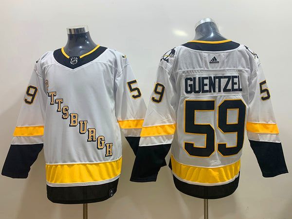 Men's Pittsburgh Penguins Jake Guentzel #59 White Player Game Jersey