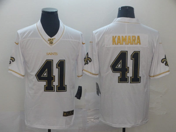 Men's New Orleans Saints Alvin Kamara #41 White Player Game Jersey