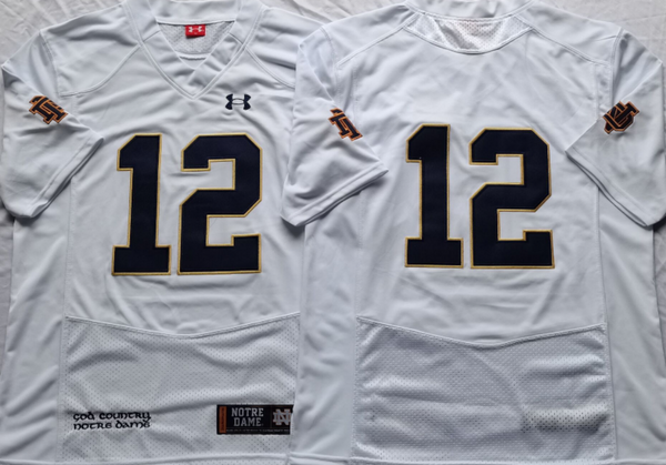 Men's Notre Dame Fighting Irish Ricky Watters #12 White Player Game Jersey