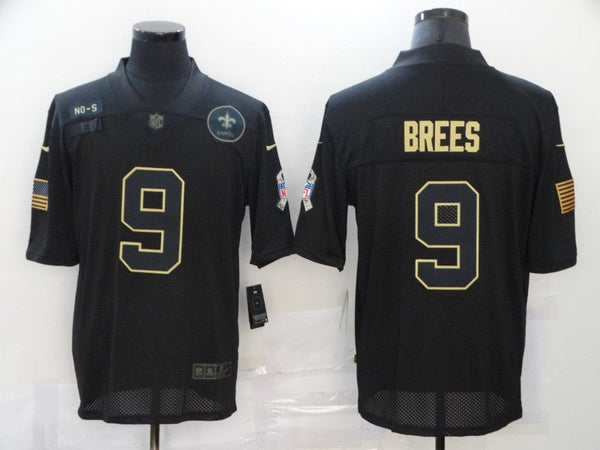 Men's New Orleans Saints #9 Drew Brees Black Player Game Jersey