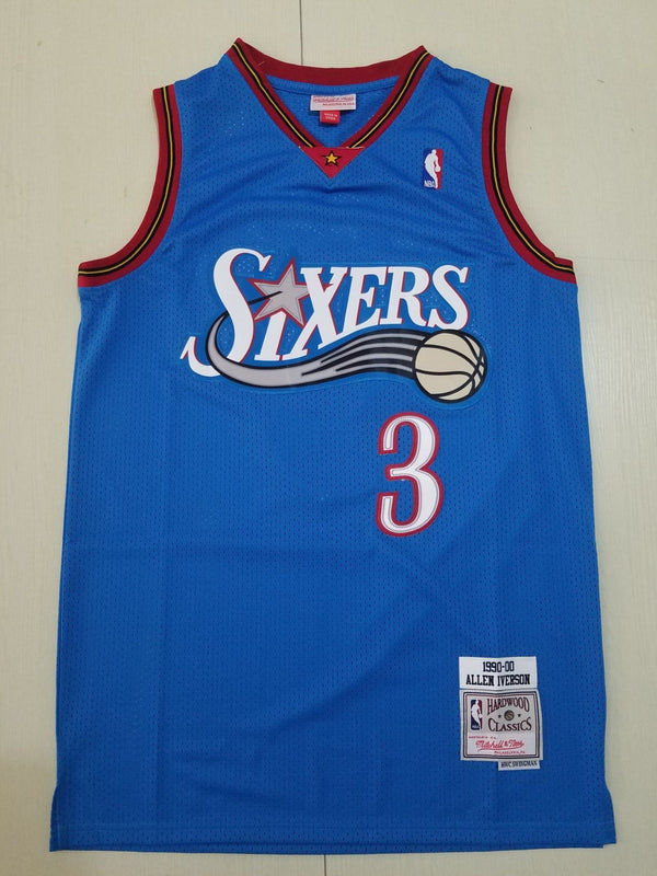 Allen Iverson #3 Philadelphia 76ers Blue Swingman Jersey Full Size