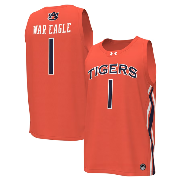 Men's Auburn Tigers War Eagle #1 Orange Player Game Jersey