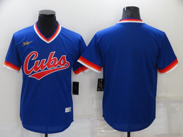 Men's Chicago Cubs Blue Blank Replica Jersey