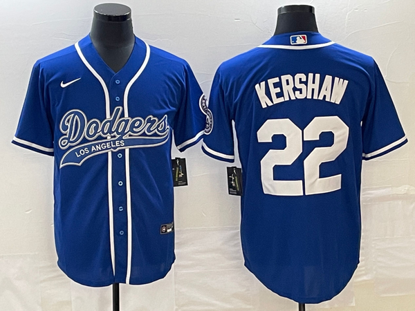 Men's Los Angeles Dodgers Clayton Kershaw #22 Royal Player Jersey Joint Edition