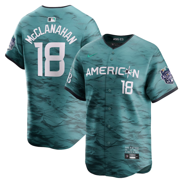 Men's American League Shane McClanahan #18 Teal 2023 MLB All-Star Game Limited Player Jersey