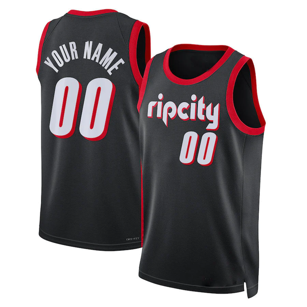 Men's Portland Trail Blazers Black 2021/22 Swingman Custom Jersey - City Edition