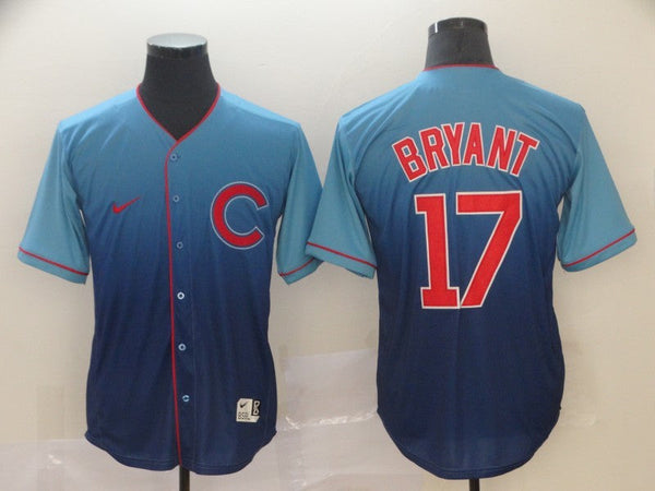 Men's Chicago Cubs Kris Bryant #17 Blue Player Jersey