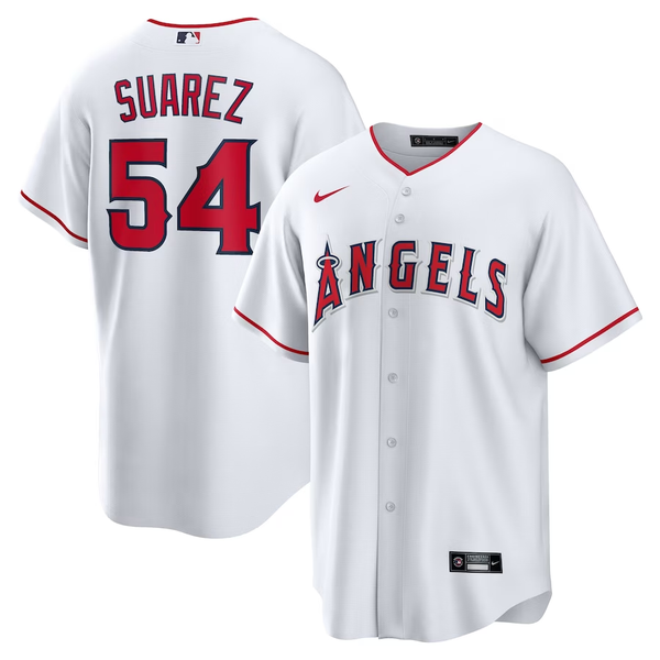 Men's Los Angeles Angels Jos¨¦ Quijada #54 White Home Replica Player Jersey