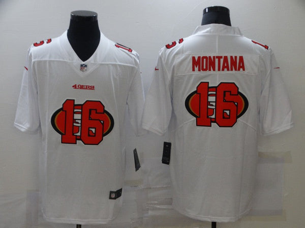 Men's San Francisco 49ers Joe Montana #16 White Alternate Game Jersey