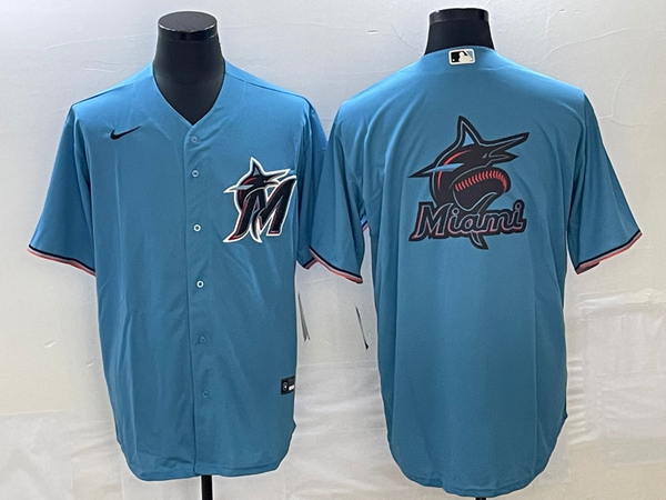 Men's Miami Marlins Blue Alternate Replica Team Jersey