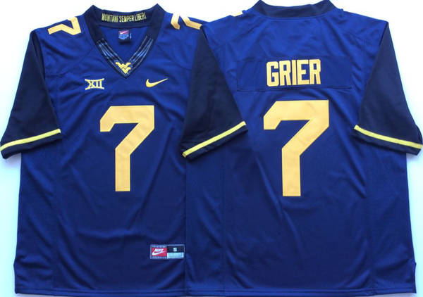 Men's West Virginia Mountaineers Will Grier #7 Navy Player Game Jersey