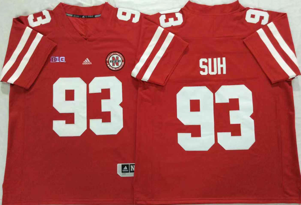 Men's Nebraska Huskers Ndamukong Suhl #93 Scarlet Player Game Jersey