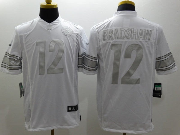 Men's Pittsburgh Steelers Terry Bradshaw #12 White Game Jersey