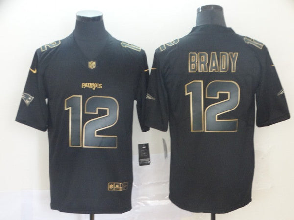 Men's New England Patriots #12 Tom Brady Black Player Game Jersey