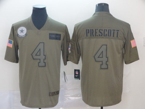 Men's Dallas Cowboys Dak Prescott #4 Brown Alternate Game Jersey