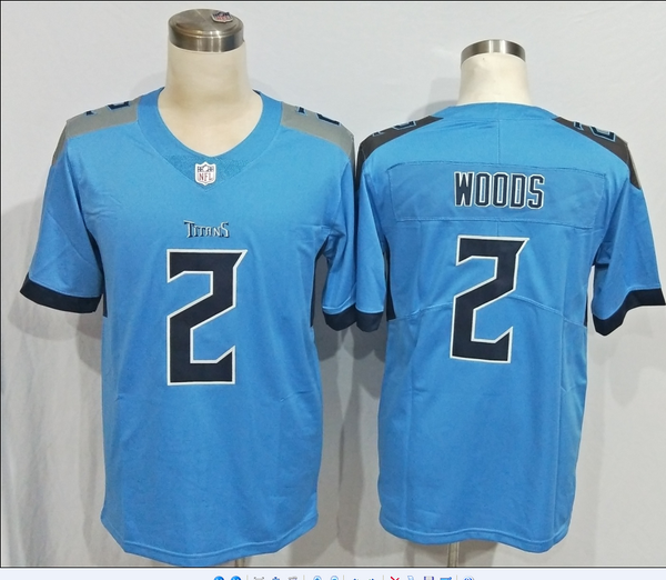 Men's Tennessee Titans Robert Woods #2 Light Blue Game Jersey