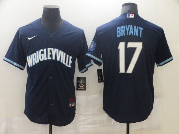 Men's Chicago Cubs Kris Bryant #17 Navy Replica Player Jersey