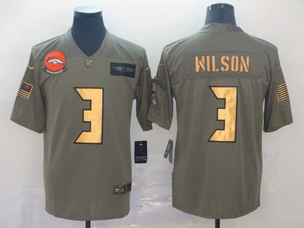 Men's Denver Broncos Russell Wilson #3 Brown Player Game Jersey