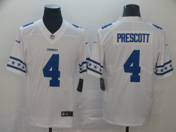 Men's Dallas Cowboys #4 Dak Prescott White Game Player Jersey