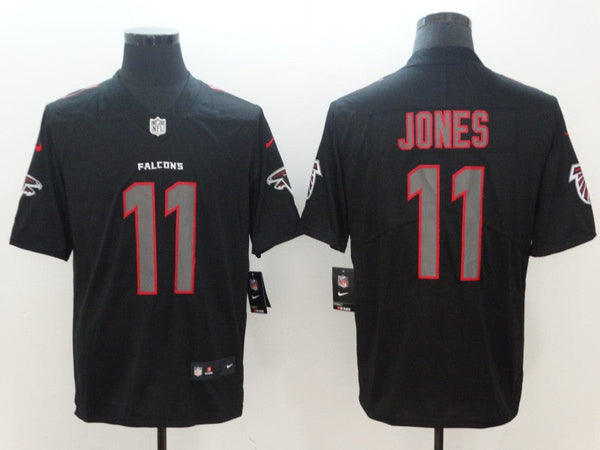 Men's Atlanta Falcons #11 Julio Jones Black Team Game Jersey