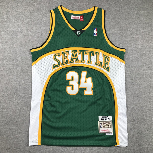 Men's Seattle SuperSonics Ray Allen #34 Green 2006-2007 Swingman Jersey