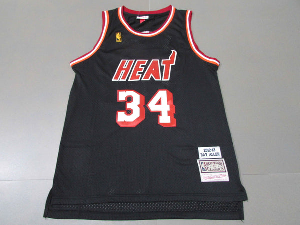 Men's Miami Heat Ray Allen Black 2012-13 Hardwood Classics Swingman Jersey