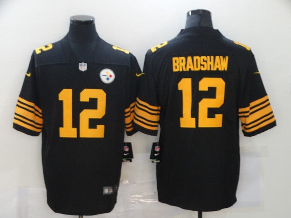 Men's Pittsburgh Steelers Terry Bradshaw #12 Black Alternate Legend Jersey