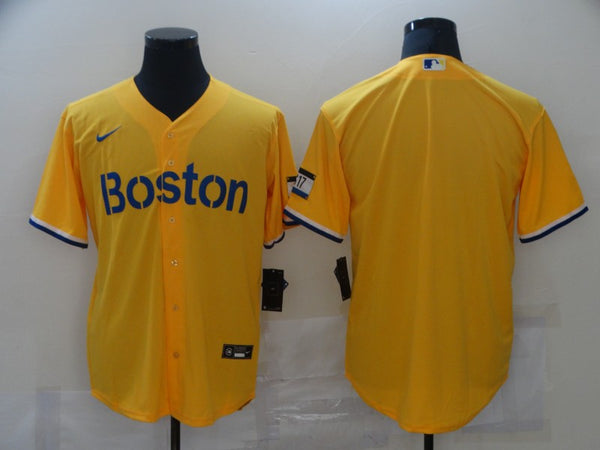 Men's Boston Red Sox Gold City Connect Replica Blank Jersey