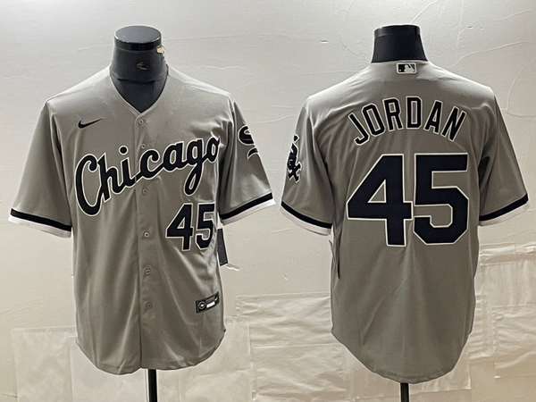 Men's Chicago White Sox Michael Jordan #45 Gray Replica Game Jersey