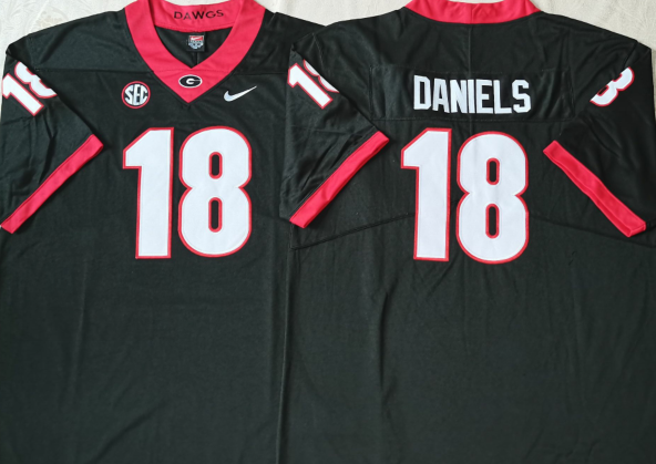 Men's Georgia Bulldogs JT Daniels #18 Black Player Game Jersey