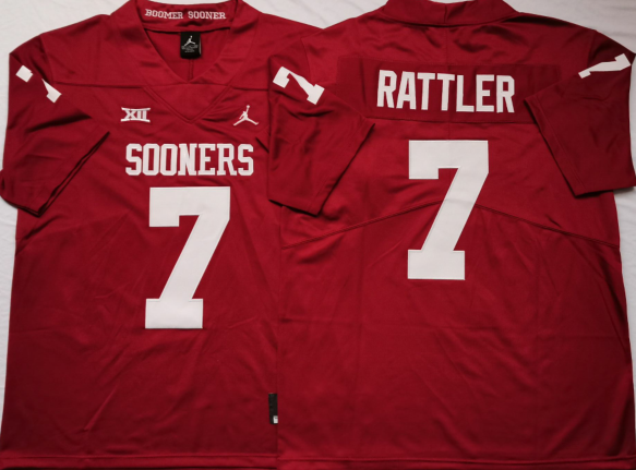 Men's Oklahoma Sooners Spencer Rattler #7 Crimson Player Game Jersey