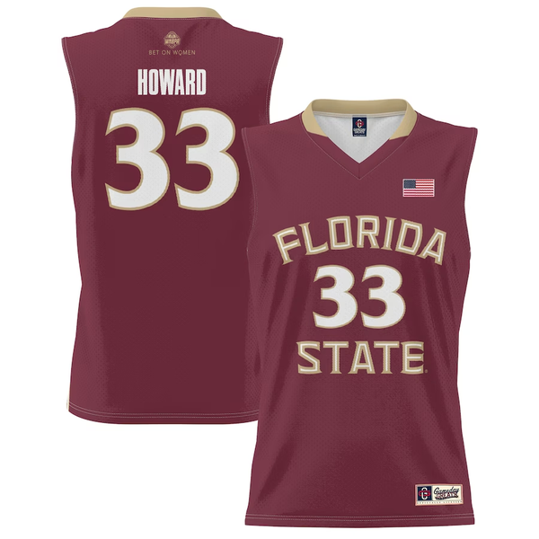 Men's Florida State Seminoles Erin Howard #33 Garnet Alumni Jersey