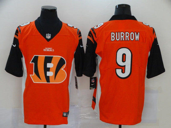 Men's Cincinnati Bengals Joe Burrow #9 Orange Game Player Jersey