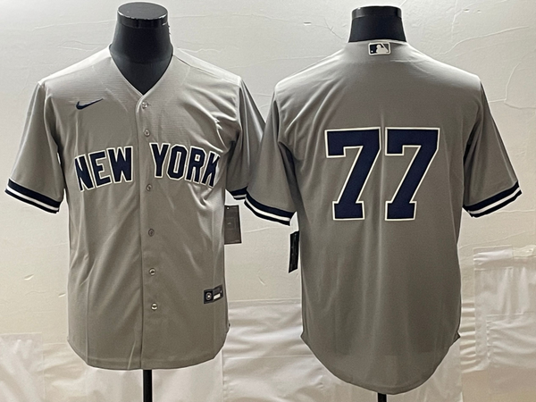 Men's New York Yankees Clint Frazier #77 Gray Replica Player Name Jersey