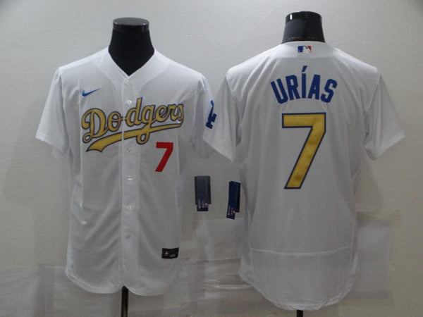 Men's Los Angeles Dodgers Julio Urias #7 White Player Game Jersey